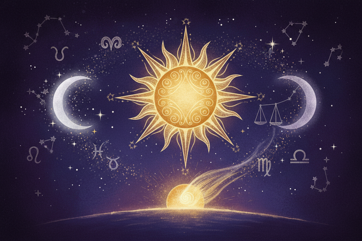 Sun, moon and rising sign